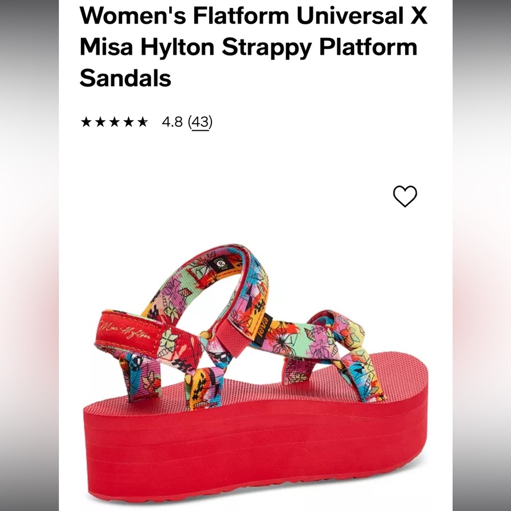 Teva Women's Flatform Strappy Sandals - Red Multi